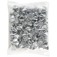Milk Chocolate Silver Foiled Caramel Filled Hearts Valentine 1kg Bag 